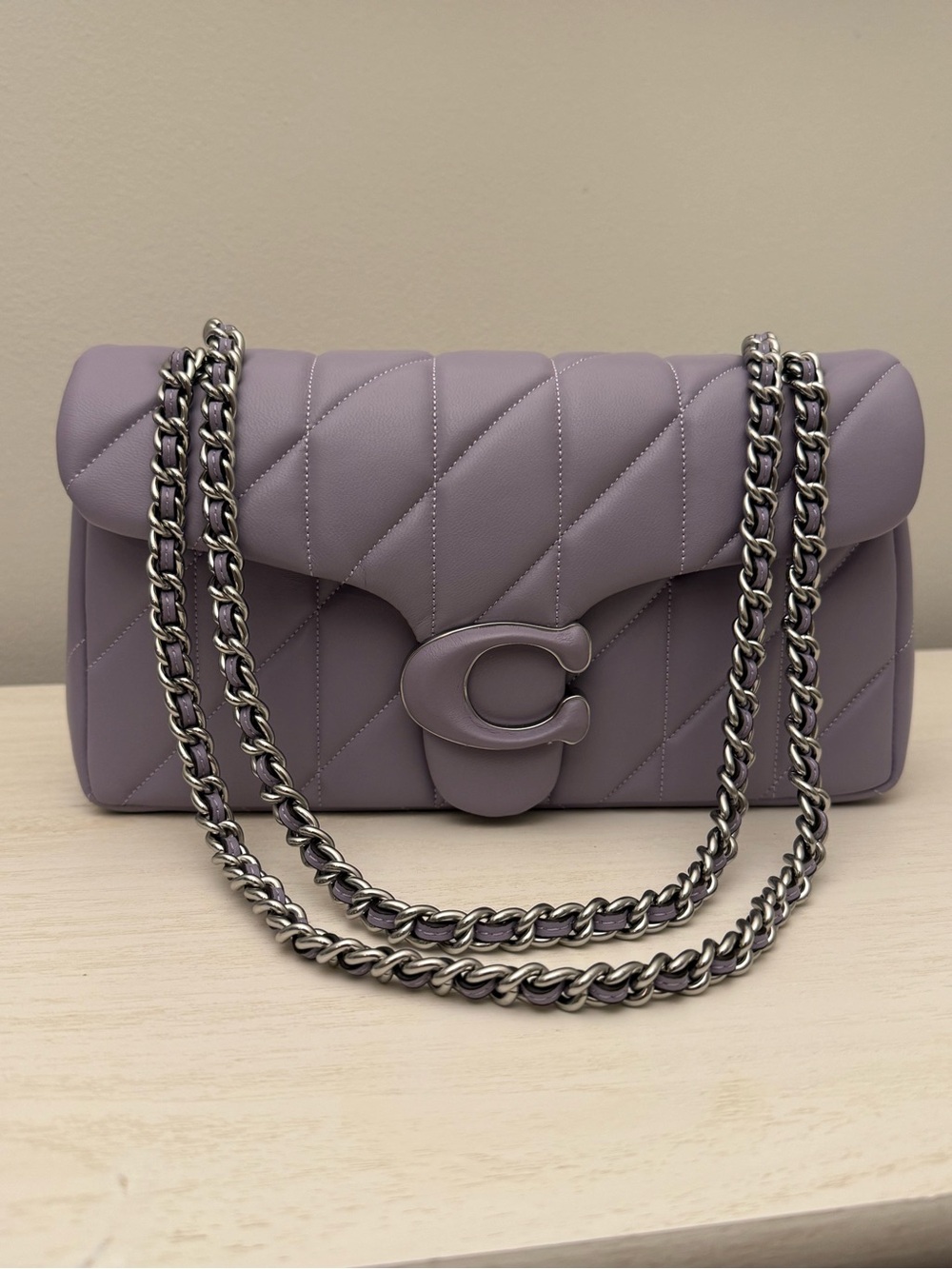 Coach Lavender Quilted Chain Shoulder Bag